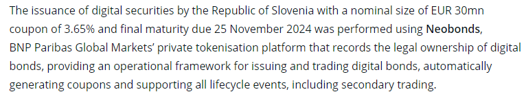 Slovenia Issues EU’s First Digital Sovereign Bond