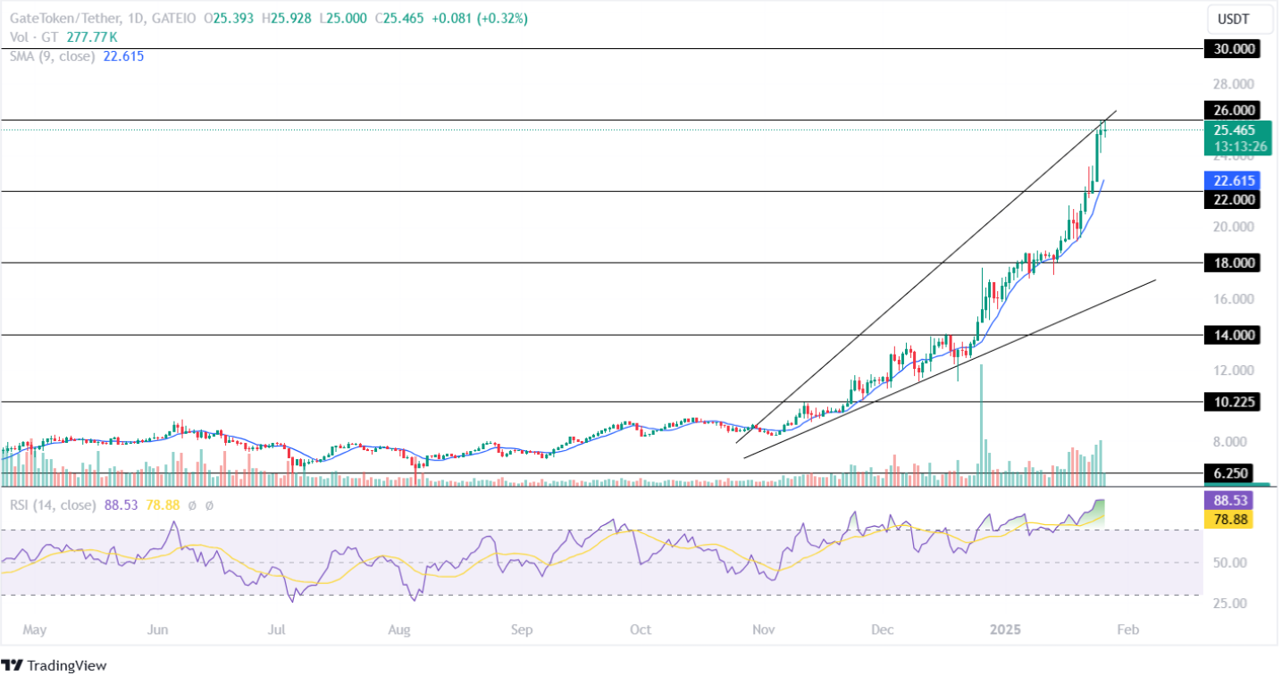 Gate Token Price Analysis 26th January 2025