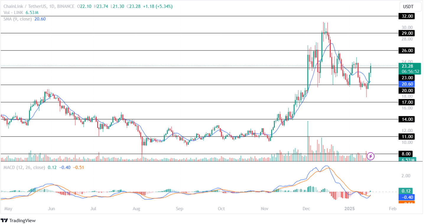 Chainlink price Analysis 16th January 2025